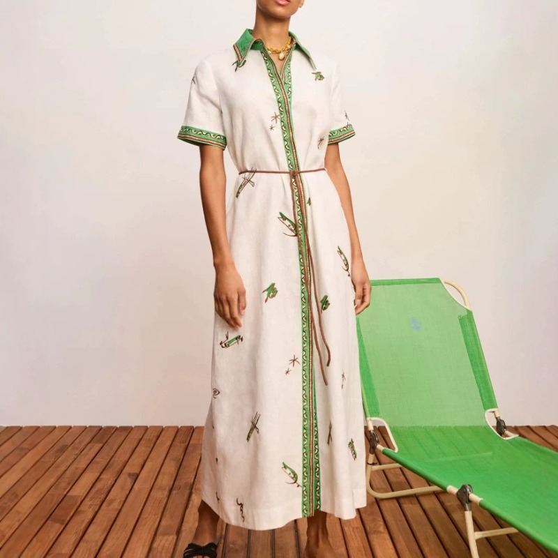 Casual Loose Linen Shirt Dress - 2026 Autumn New Original Women Linen