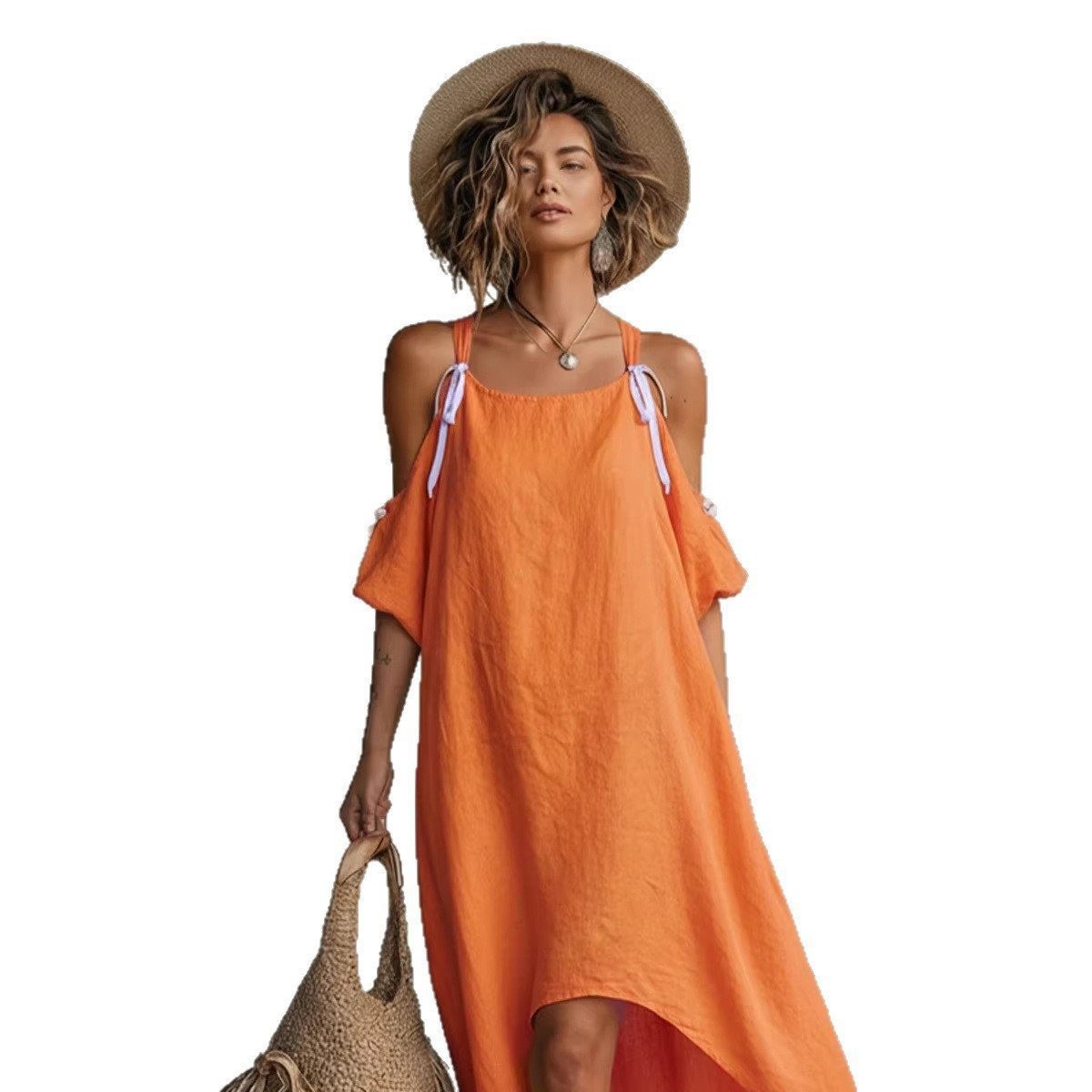 Summer Woman Dress Puff Sleeve - огляд і ціна Off Shoulder Puff Sleeve Sundress