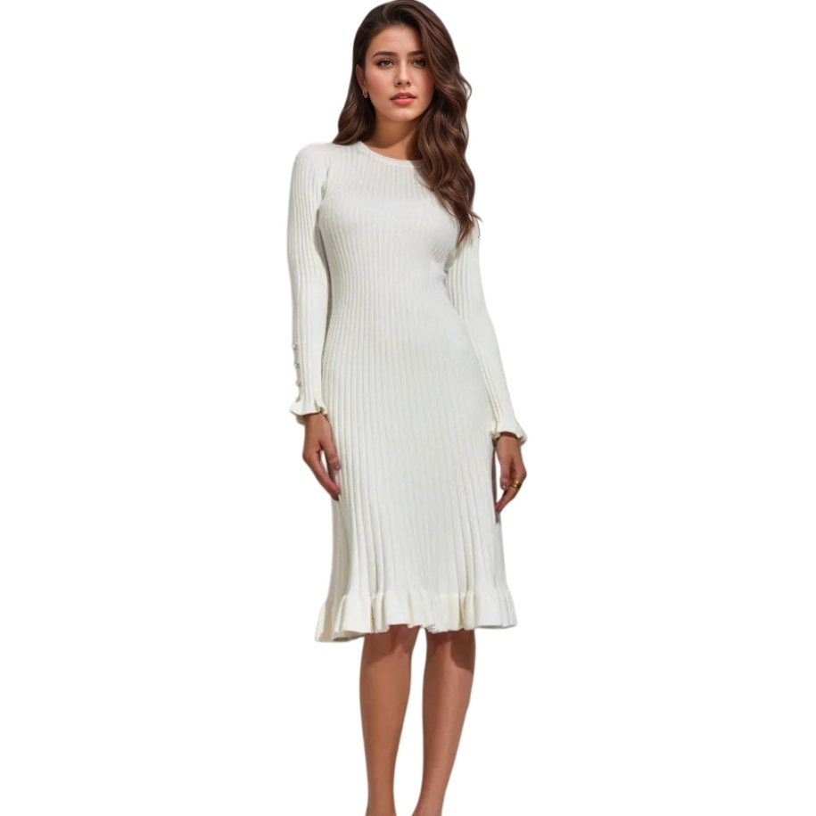 Women's Ribbed Knit Long Sleev - огляд і ціна Bodycon Long Sleeve Ribbed Dress