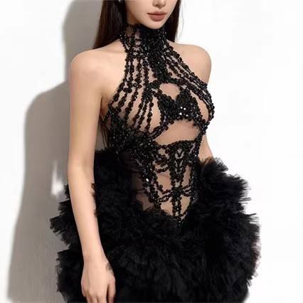 Women Mini Dress Sparkly Rhine - огляд і ціна Sparkly Rhinestone Club Party Dress