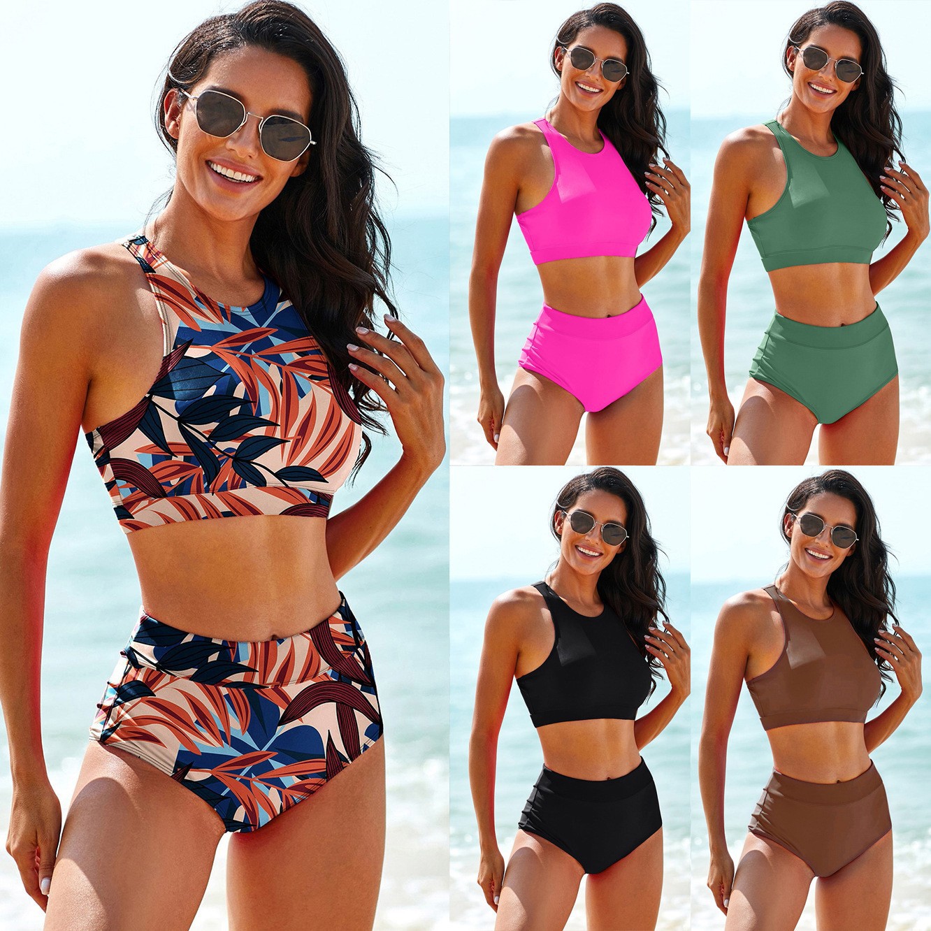 Woman Swimsuits Solid Color Ta - огляд і ціна Tops