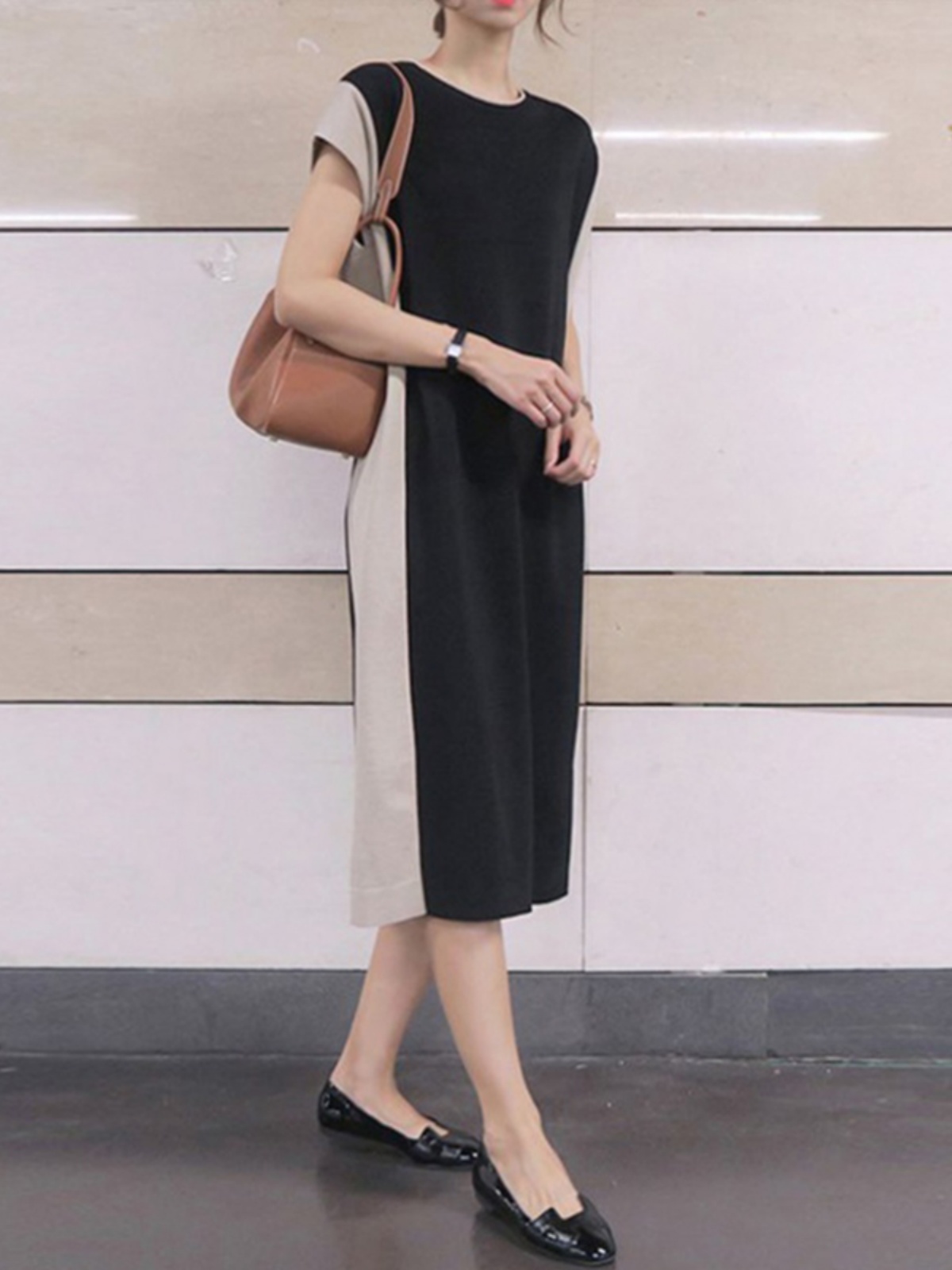 Slimming Effectiveness Mid-Len - огляд і ціна Korean Style A Line Shirt Dress