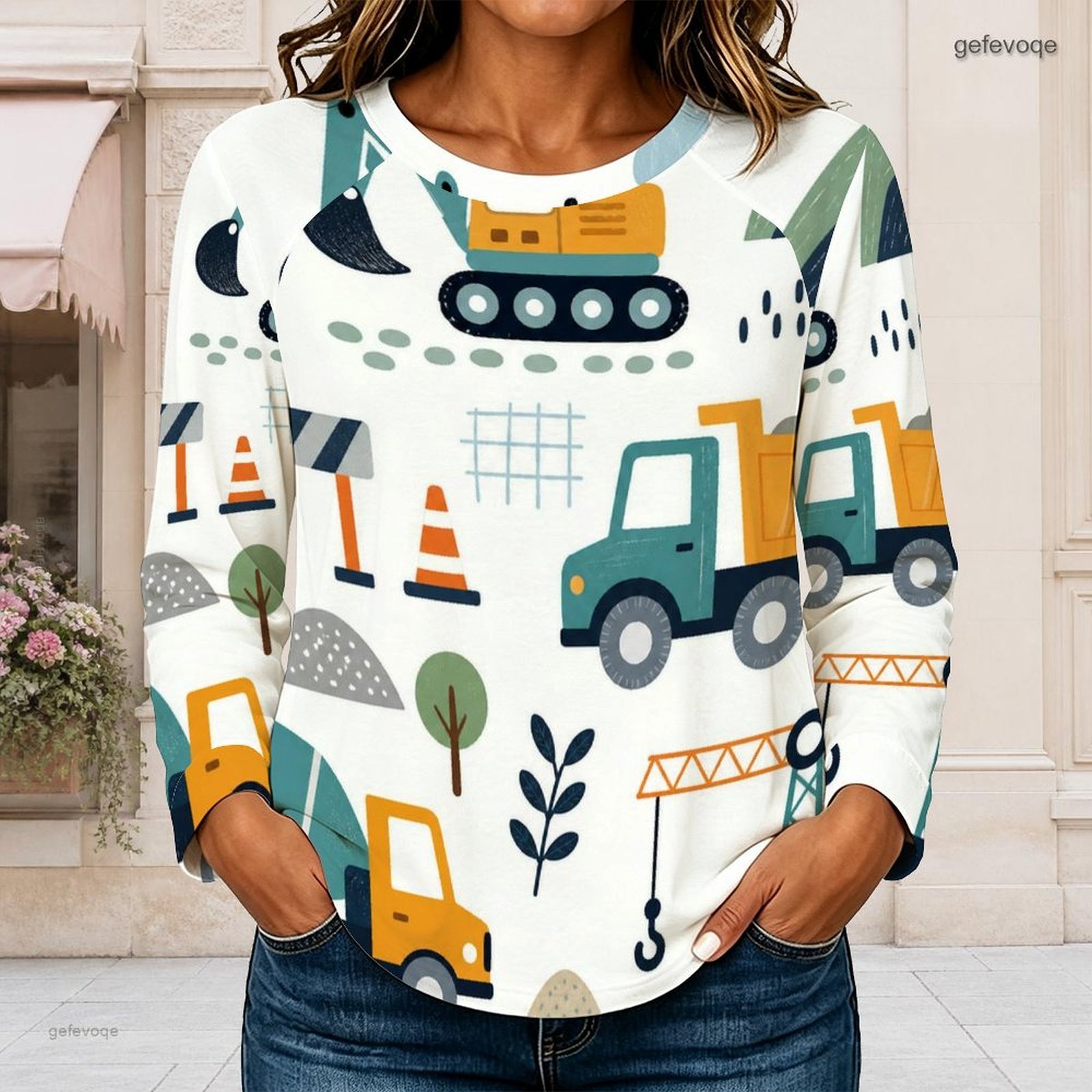 Women Crew Neck Raglan Long Sl - огляд і ціна Blouses