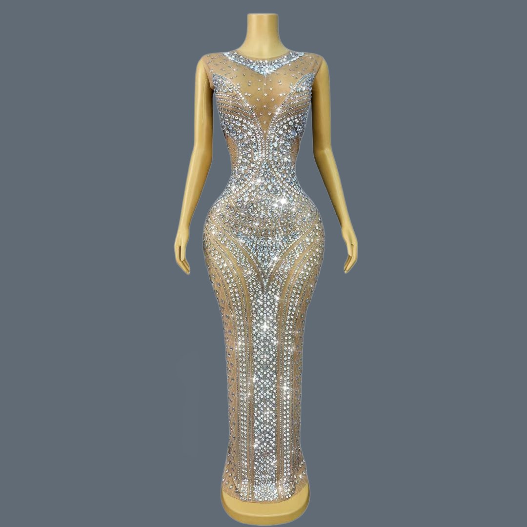 Women Sparkly Rhinestone Sleev - огляд і ціна Sparkly Rhinestone Club Party Dress