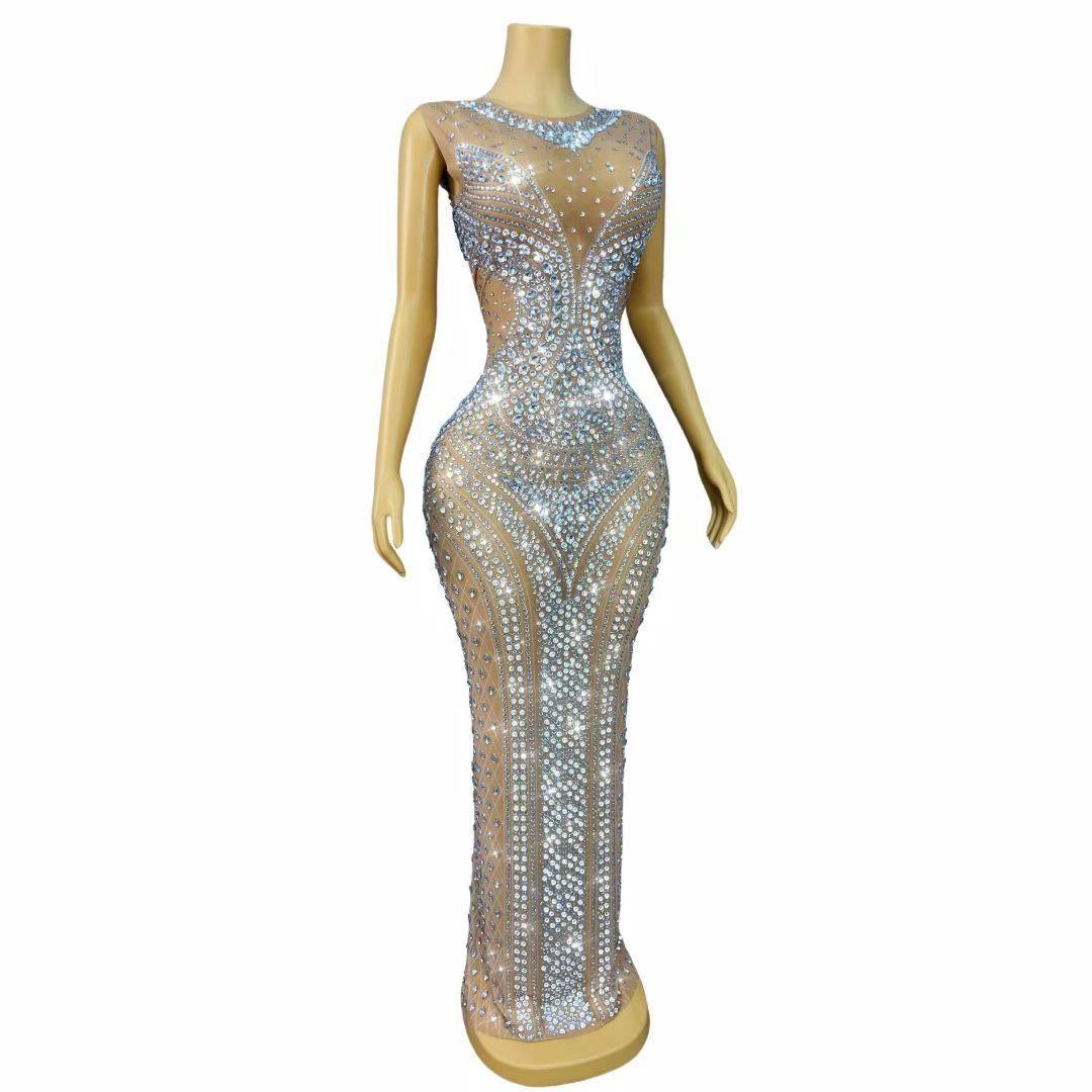 Women Sparkly Rhinestone Sleev - огляд і ціна Sparkly Rhinestone Club Party Dress