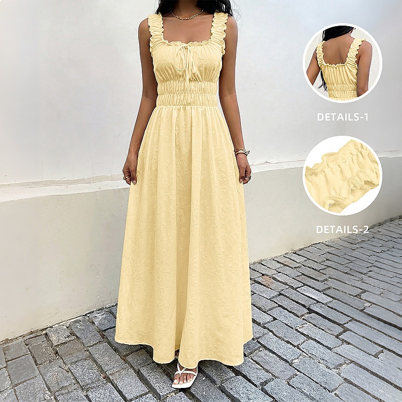 Summer Sleeveless Square Neck  - огляд і ціна Boho Summer Beach Maxi Dress