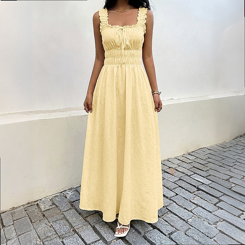Summer Sleeveless Square Neck  - огляд і ціна Boho Summer Beach Maxi Dress