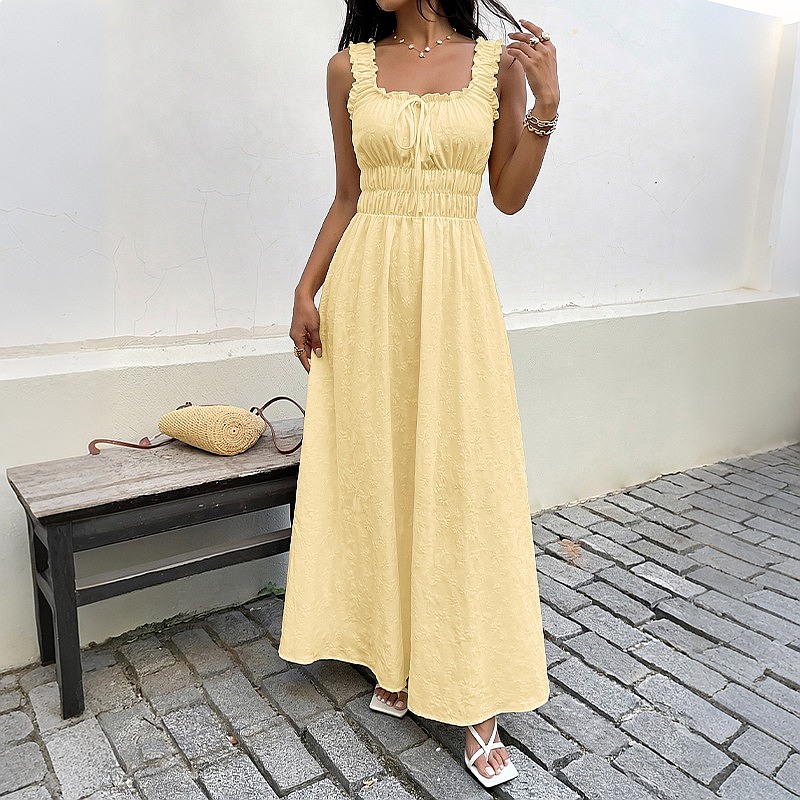 Summer Sleeveless Square Neck  - огляд і ціна Boho Summer Beach Maxi Dress