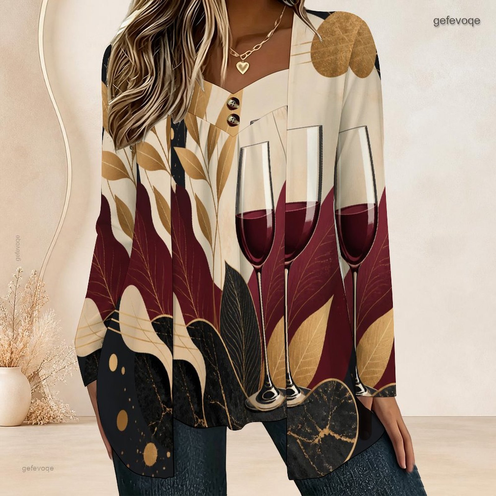 Women Fake Two Piece Long Slee - огляд і ціна Blouses